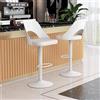 GIANTEX Set di 2 Sedie da Bar, Sedie Ergonomiche senza Braccioli ad Altezza Regolabile con Poggiapiedi, Base in Metallo, Anello di Gomma Antiscivolo, Schienale Avvolgente (Bianco)