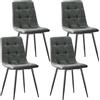 JIJIAN Set 4 Sedie da Pranzo in Tessuto Tecnico, Grigio Scuro | Sedie Imbottite Moderne