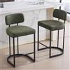 DAYALANE 2 PZ Sgabelli Cucina in Ecopelle con Poggiapiedi, Verde
