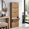 Linea Azzurra Scarpiera Serena in Legno Nobilitato Melaminico 5 Ante e Ripiani 180x65x15cm Made in Italy per Ingresso, Soggiorno, Camera da Letto