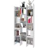 Bricozone Libreria Moderna a 5 Livelli con 15 Vani in Melaminico Bianco Lucido Design Funzionale per Casa Ufficio e Studio con Montaggio Facile e Fissaggio a Parete 192 x 96 x 25 cm
