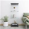BLSYHDH Vetrina in Vetro 125 cm, Armadio per Collezione Con 1 Anta 3 Ripiani Trasparente, Mobile Soggiorno Bar (3 Piani 1 Porta, Nero)