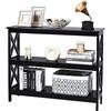LIFEZEAL Tavolo Console a 3 Livelli, Tavolo Consolle in Legno, Tavolo d'Ingresso, Salvaspazio, per Corridoio, Soggiorno, Antiribaltamento, Montaggio Semplice, Peso Max 50kg, 100x33x80cm, Nero