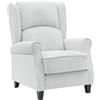 Brigros WeHome - Poltrona Relax Reclinabile Con Seduta Ergonomica In Tessuto, Poltrona Letto, Schienale Regolabile, Poltrona Reclinabile Per Arredo Salotto, Soggiorno e Ufficio (Moderno, Grigio Chiaro)