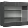 Vicco Mobile da cucina in vetro Fame-Line, Grigio scuro, 80 cm, per la combinazione con altri moduli della serie Fame-Line