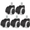 TPFLiving 5X Rotelle per Sedia da Ufficio con Diametro del Perno di 11 mm