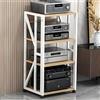 Valdoza Rack Audio Mobile Con Ruote Universali, Av Tower Media Stand Supporto, 2/3/4/5 Livelli Armadio Audio HiFi Rack, Scaffale AV Per Rack HiFi Mobile, Per Soggiorno, Sala Teatro, Centro Intratte(White,H89c