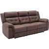 Vente-unique - Divano relax 3 posti Ortiano - microfibra - marrone