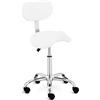 physa wellness & lifestyle physa Sgabello Per Estetiste Parrucchieri Sedia A Sella Di Cavallo Con Rotelle e Schienale PHYSA FRANKFURT WHITE (Bianco, 50-70 cm, Similpelle PU, Acciaio, 150 kg)