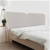 DHOME Testiera Letto Imbottita Liscia Curva in Similpelle Altezza 70cm da Parete Testiere Acustiche Fonoassorbenti per Camera da Letto (Bianco Ossa, 210cm Dual)