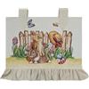 Generico Copriforno Decorativo Pasquale con Balza,Paesaggio,Fiori, Uova Colorate,Pasqua,Conigli, Staccionata con Un Cappello di Paglia con Fiocco Rosso, Gobelin, Dimensioni 51x48cm