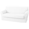 BIANCALUNA | Copri Cuscino Singolo Maxi Estensibili da 110 a 160 cm | Tessuto Bi-elastico Genius 4D Antimacchia |Coordinabile con Copridivano e Copripoltrona | Lavabile in Lavatrice | BIANCO