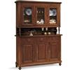 Vicentini arreda CREDENZA CRISTALLIERA NAPOLETANA IN LEGNO 3 ANTE ARTE POVERA NOCE SCURO