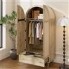 Terahanda Elegantissimo armadio con ante in tessuto e cassetti, piedini in legno robusti, pratico spazio di archiviazione per vestiti e accessori - ideale per camera da letto, camera degli ospiti o guardaroba