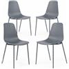 Bricozone Set 4 Sedie Da Pranzo Moderne Con Seduta In Polipropilene Schienale Ergonomico Gambe In Metallo Resistenti Sedie Cucina Sala Da Pranzo Soggiorno Design Minimal 87x53x49 Cm (Grigio scuro)