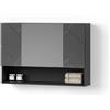 Livinity Specchio contenitore bagno Ronco, Antracite lucido, 80.1 x 55 cm