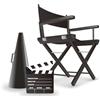 ZStyle Sedia Regista Nera Make up Trucco Pieghevole Director Legno Poltrona