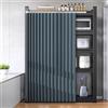 Aocet Tenda per Scaffale Cucina - Tenda Antipolvere per Cabina Armadio, Tenda per Armadio Aperto/Senza Ante e Armadietti con Guida Scorrevole, Pieghevole, Impermeabile(Blu,Cabinet W150xH200cm)