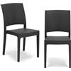 REDÒKASA Sedia in polipropilene FLORA, MADE IN ITALY, impilabile, resistente ai raggi UV, design moderno, ideale per interno ed esterno (2, Ghisa - Senza Braccioli)