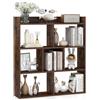 COSTWAY Libreria a Cubi con 7 Scomparti, Mensola Espositiva per l'Archiviazione, Libreria in Legno con Dispositivi Anti-Ribaltamento, per Studio Soggiorno, 80x20x90 cm (Caffè)