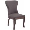 CLP Poltrona Barocco Moderno Windsor in Tessuto I Poltroncina Trono Pranzo Alto Schienale E Telaio in Legno di caucciù, Colore:Grigio Scuro