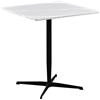 Brigros WeHome - Tavolo Bar 70x70 cm Moderno in Legno MDF 18mm, Tavolo da Esterno con Gamba a Colonna e Base a Stella, Tavolo Quadrato per Ristoranti e Bistrot, Effetto Marmo Grigio Chiaro
