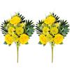 belupai 2 mazzi di fiori artificiali per cimitero, 54,9 cm, fiori commemorativi per cimitero primaverile, pasquale, cimitero, bouquet di rose artificiali in seta per tomba