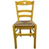 Sedam Srl Sedia Cuore, in Legno Massello, Vari Colori e Sedute disponibili, Alta Qualità (Gialla, Paglia), MINIMO 2 SEDIE