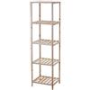 Mediawave Store - Scaffale in Legno di Abete con 5 Ripiani per Arredo Casa 35x30xH130 cm 636406, Multiuso, Scaffalatura in Legno, Mobile a Colonna, Ideale per Bagno, Camera da Letto, Cucina