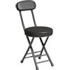 Generic 47cm Sgabello Pieghevole Imbottito con Schienale, Sedia da Cucina Richiudibile Portatile per Adulti con Poggiapiedi, Portata 120kg(Zwart)