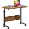 SogesHome Tavolo Ausiliare Regolabile Tavolo Aggiustabile con Ruote Scrivania per Computer Portatile con Scanalatura per Tablet e Cellulare per Letto, Divano, Lettura e Telelavoro 80 x 40 cm