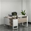 HOMIDEA ARES - Scrivania angolare moderna - Scrivania per computer a forma di L con ripiani e cassetti per ufficio e casa (Avola/bianco)