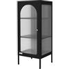 ML DESIGN modern living ML-Design Vetrina 42x102,5x40 cm Nera - Armadietto Stretto con 3 Ripiani e 1 Anta con Chiusura Magnetica- Mobile in Acciaio Stile Industriale per Soggiorno Libreria Archivio Ufficio