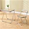 chairus Set Tavolo e Sedie da Pranzo Pieghevole Set 2 Tavolo e Sedie Cucina in Rattan Sedia da Pranzo Tavolino Laterale con Gambe in Metallo per Sala da Pranzo/Soggiorno/Balcone