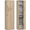 KUBUTKU Armadio multiuso, libreria con 1 anta e 5 scomparti, universale, per ufficio e casa, 180 x 50 x 35 cm (Sonoma)