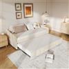BSMGSGN Divano letto estensibile 90 x 200 cm, divano letto estraibile, struttura letto singolo doppio rivestito, letto da giorno con rete a doghe di legno, senza materasso