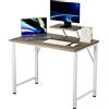 PIPIPOXER Scrivania per Computer 80x40x75cm, Tavolo da Ufficio per Studenti e Lavoratori, Con Supporto per Schermo, Struttura in Metallo, per Studio e Lavoro, Marrone