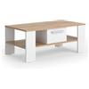 Vicco Tavolino Wilmut, Rovere dorato/bianco, 89.8 x 46.4 cm con cassetto, Superficie d'appoggio per riviste e telecomandi