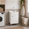 Yellowshop - Mobile Lavatoio Lavapanni Bagno in legno pilozza lavabo Bianco cm 45x50, 60x50 e 60x60 Altezza 88 PRIME (Cm L.45 x P.50 x H.88)