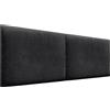 DHOME Testiera Imbottita Liscia in Tessuto Aqualine Altezza 70CM Spessore 4cm e 8cm per Parete Acustica Testiere Fonoassorbenti Letto Camera da Letto (Tessuto Negro, 160cm Doppio, Spessore 4cm)