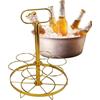 Generic Portabottiglie dorato per 6 bottiglie, espositore per bevande, salvaspazio, per ristoranti, discoteche, feste da ballo