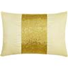 The HomeCentric Decorativo Oro Fodera per cuscino lombare 30x45 cm Seta Fodera per cuscino Perline, ricamato a mano, Solido Copricuscino oblungo, Moderno - Glittering Gold