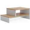 Vicco Tavolino salotto Amely, Rovere dorato/bianco, 90 x 55 cm con ripiano, adatto per riporre riviste e telecomandi