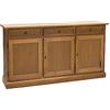 Vicentini arreda CREDENZA MADIA IN LEGNO NOCE ARTE POVERA, CILIEGIO, BIANCO, ANTICATO (miele)