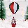 BAKAJI Mongolfiera di Babbo Natale Rivestimento in Tessuto Multicolore, Decorazione Natalizie, Statuina Oggettistica Natalizia Decorativa, Ornamento per Casa, Vetrina, Festività (Bianco Verde e Rosso)