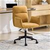 chairus Sedia Scrivania in Tessuto Sedia Girevole con Ruote Poltrona da Ufficio Altezza Regolabile Poltroncina con Gambe in Metallo per Ufficio/Studio/Reception, Giallo