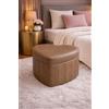 GX GARGIX Pouf Contenitore Multifunzionale in Tessuto o Ecopelle - Seduta Imbottita con Spazio Portaoggetti, Design Moderno per Camera da Letto e Soggiorno (FANGO ECOPELLE)