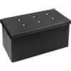 emmevi Cassapanca Contenitore Pouf Panca Portaoggetti Poggiapiedi Similpelle Diamanti 76x38x38 cm Nero