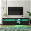 KecDuey - Mobile moderno per la TV, 180 cm, pannello luminoso, illuminazione a LED variabile, per il soggiorno e la sala da pranzo (nero, 180 cm)