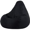 Bean Bag Bazaar Dalton Pouf Sacco, Nera, Sedia Gaming, Poltrona Sacco con Riempimento Incluso, Tessuto Resistente All'acqua, Pouf de Esterno, Terrazza, Camera da letto, Soggiorno
